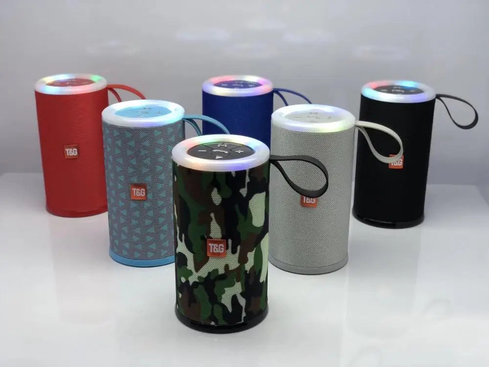 New Arrival Mini TG512 Wireless Portable Speaker Fabric Soundbox LED Light Supports TF Card FM USB-10W Output for Mobile Home