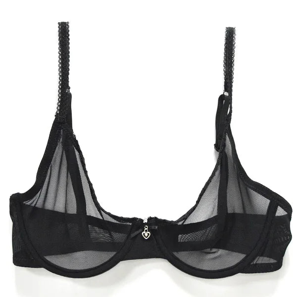 YANDW Mesh Sexy Bra Panties Sale Separated Women Lace Underwear Bralette Plus Size Transparent B C D E F 75 80 85 90 95 100