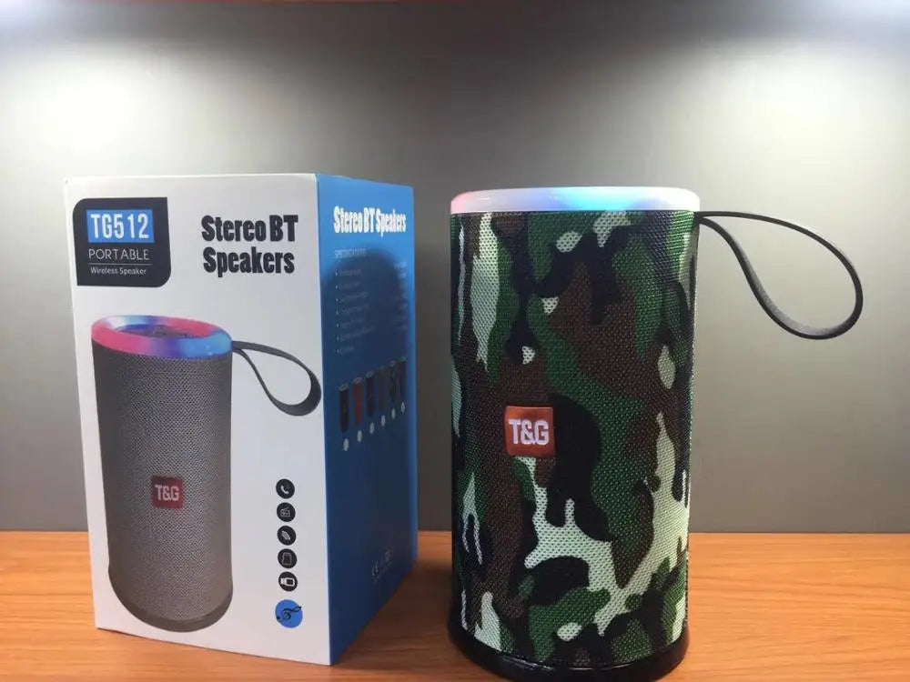 New Arrival Mini TG512 Wireless Portable Speaker Fabric Soundbox LED Light Supports TF Card FM USB-10W Output for Mobile Home