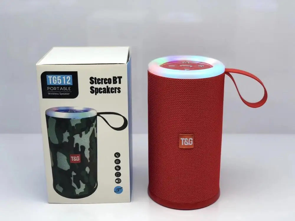 New Arrival Mini TG512 Wireless Portable Speaker Fabric Soundbox LED Light Supports TF Card FM USB-10W Output for Mobile Home