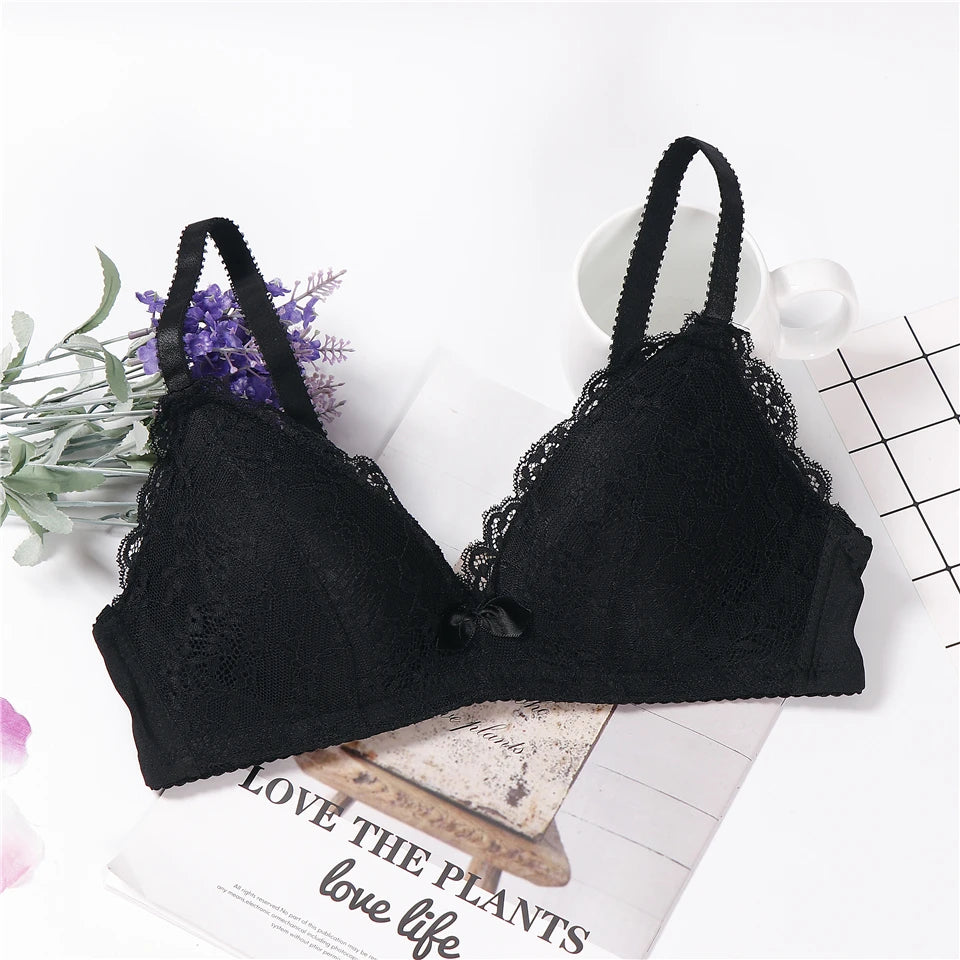 lingerie underwear women japanese pink bra plus size feminino lace intimates wire free bralette