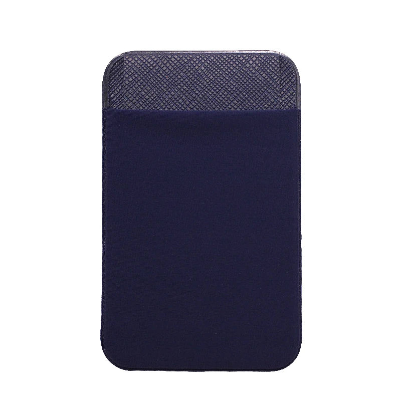 Fashion Leather Card Holder Elastic Solid Adhesive Sticker for Cell Phones Pocket Wallet Case with Convenient Cell Phone Pocket