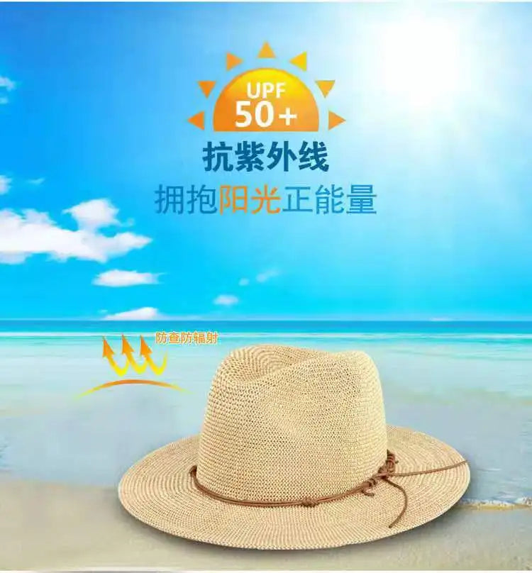 Summer hat new straw yarn lady's sun hat ，Sun and ultraviolet protection，Wide brimmed straw hat