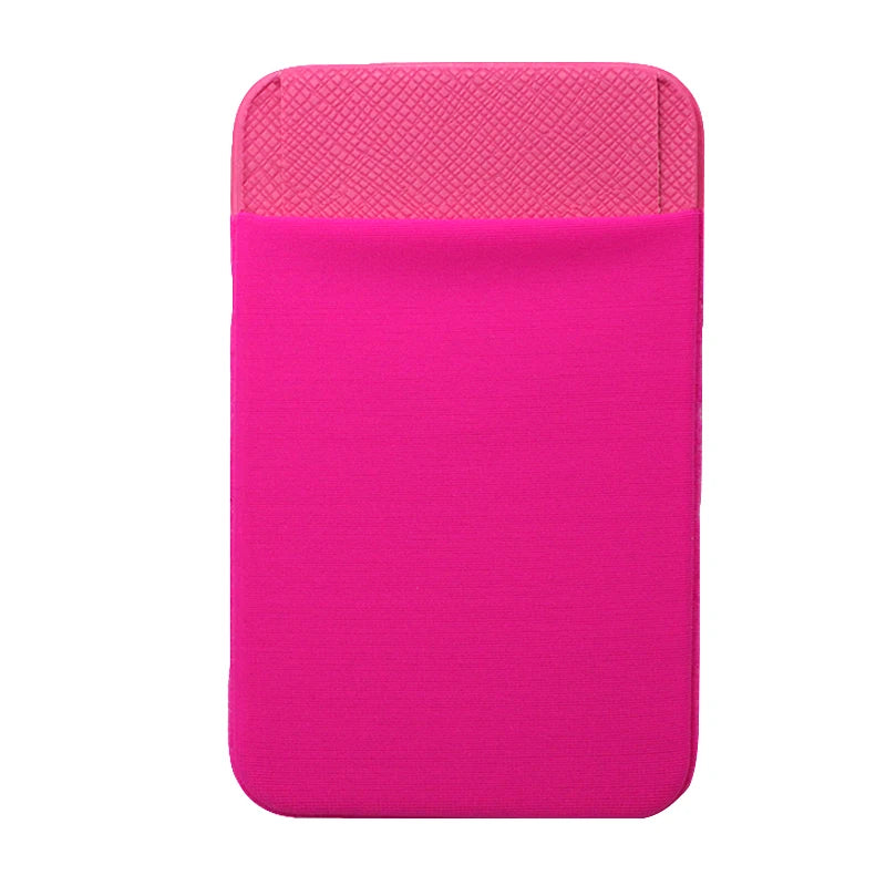 Fashion Leather Card Holder Elastic Solid Adhesive Sticker for Cell Phones Pocket Wallet Case with Convenient Cell Phone Pocket