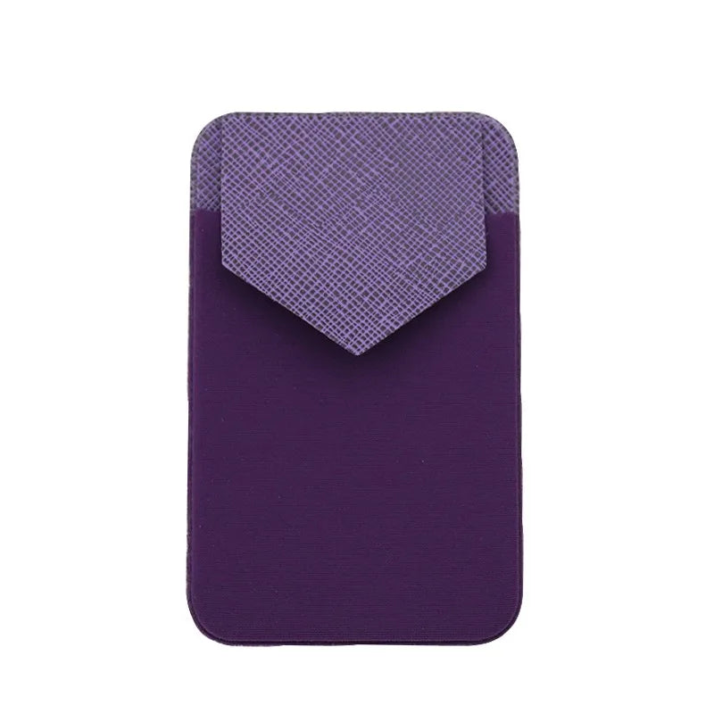 Fashion Leather Card Holder Elastic Solid Adhesive Sticker for Cell Phones Pocket Wallet Case with Convenient Cell Phone Pocket