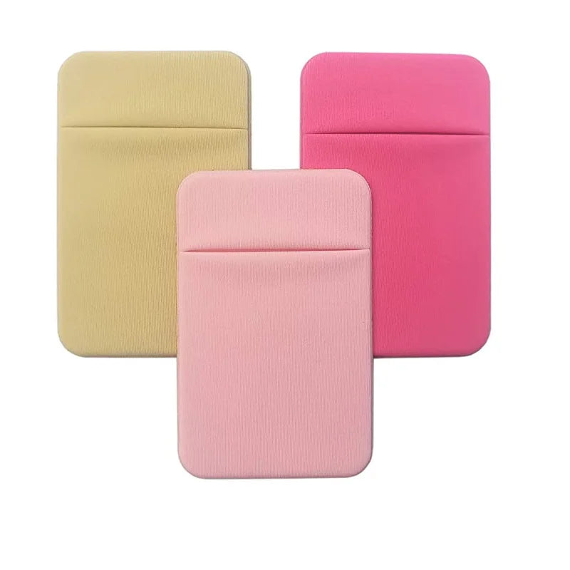 Fashion Leather Card Holder Elastic Solid Adhesive Sticker for Cell Phones Pocket Wallet Case with Convenient Cell Phone Pocket
