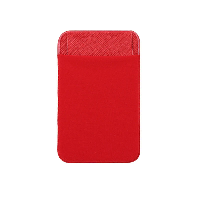 Fashion Leather Card Holder Elastic Solid Adhesive Sticker for Cell Phones Pocket Wallet Case with Convenient Cell Phone Pocket
