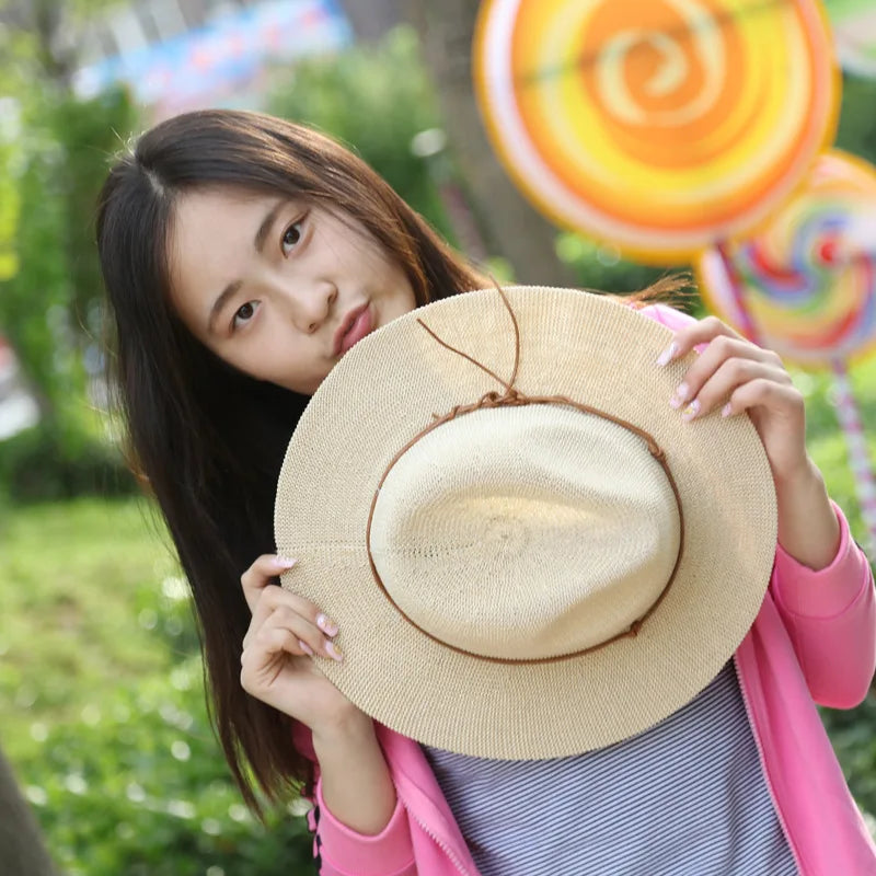 Summer hat new straw yarn lady's sun hat ，Sun and ultraviolet protection，Wide brimmed straw hat