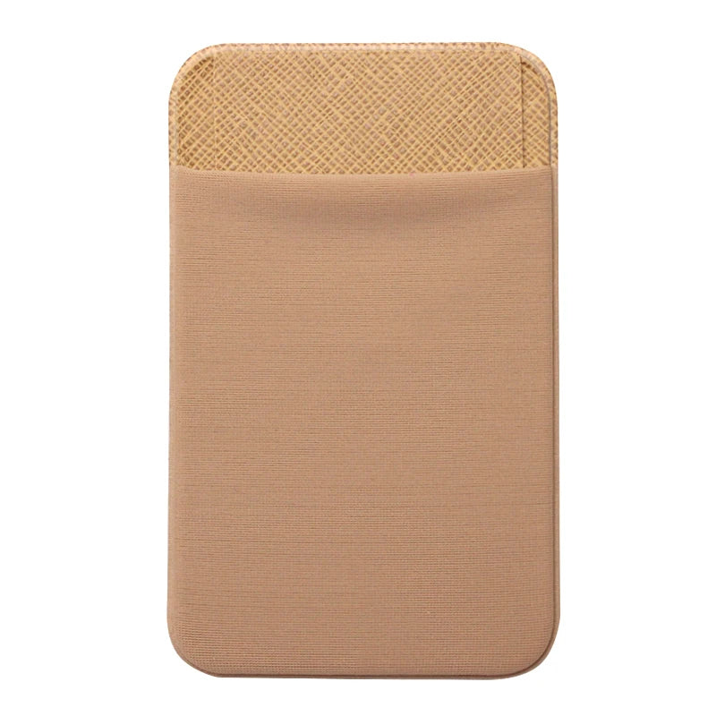 Fashion Leather Card Holder Elastic Solid Adhesive Sticker for Cell Phones Pocket Wallet Case with Convenient Cell Phone Pocket