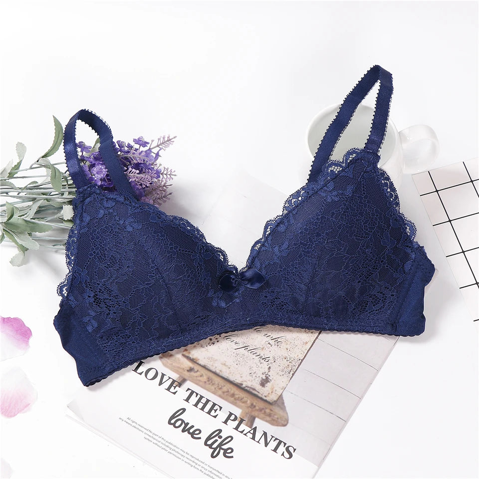 lingerie underwear women japanese pink bra plus size feminino lace intimates wire free bralette