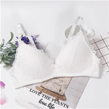 lingerie underwear women japanese pink bra plus size feminino lace intimates wire free bralette