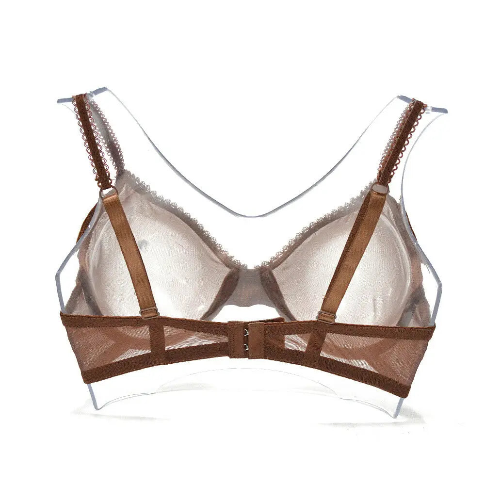 New Women bra panty see through M L XL XXL XXXL sexy gauze mesh transparent thin Bras B C D E F 75 80 85 90 95 100 Dropship