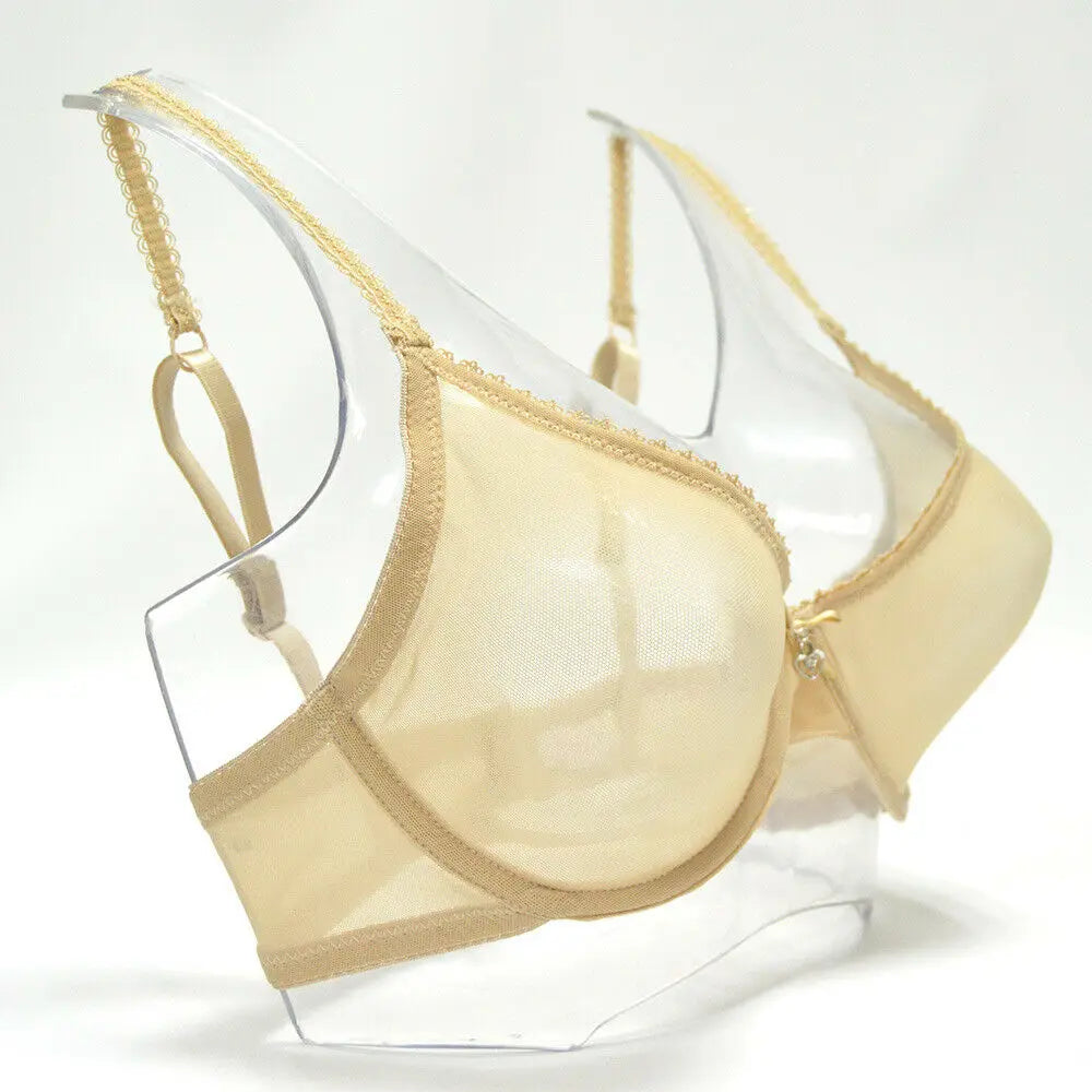 YANDW Mesh Sexy Bra Panties Sale Separated Women Lace Underwear Bralette Plus Size Transparent B C D E F 75 80 85 90 95 100