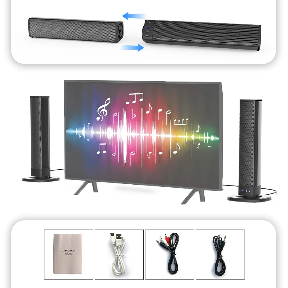 Wireless Blue-tooth Sound Bar Speaker System Super Power Sound Speaker Wired Wireless Surround Stereo Home Theater TV Projector
