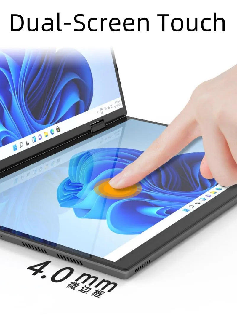 10.5" 12th Gen Intel N100 Dual Screen 360° Yoga Laptop 2 * 10.5 Inch 2.5K Touch IPS Win 11 Pro Mini PC 2 in 1 Notebook WiFi