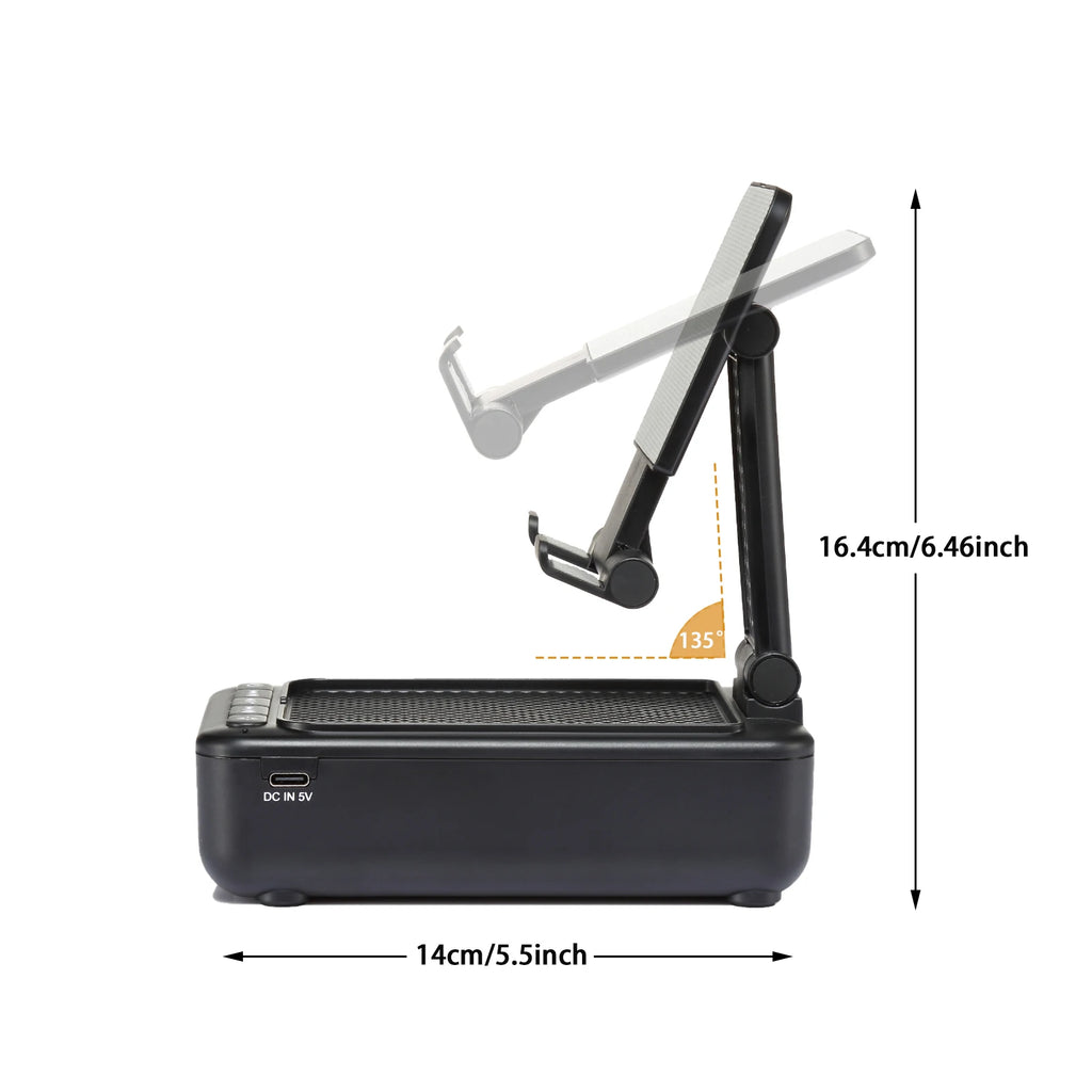 Wireless Blue Tooth Speaker Cell Phone Stand HD Surround Sound with Anti-Slip Base for Home & Outdoors for Parties