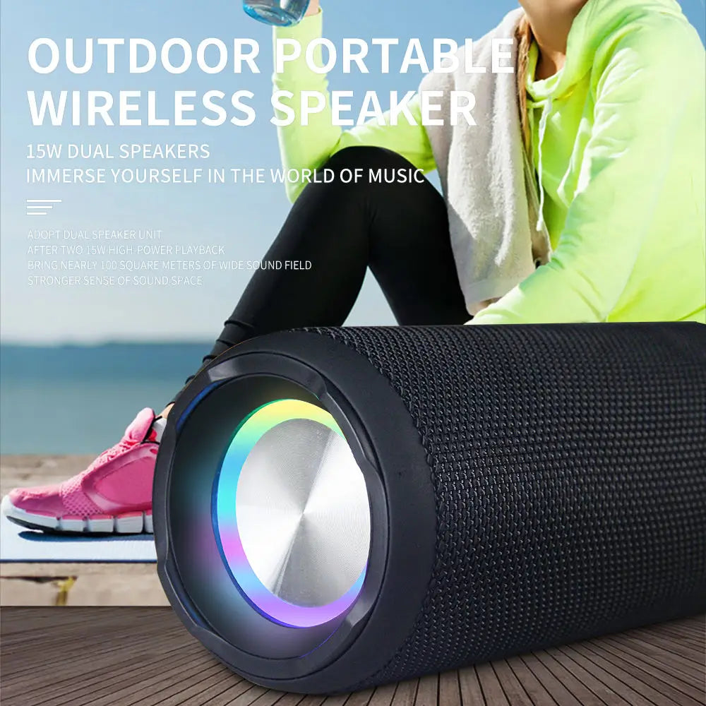S7X RGB Portable  Speaker 20W Loud Sound Waterproof 12H Playtime TWS Pairing TF Card Type-C Charging