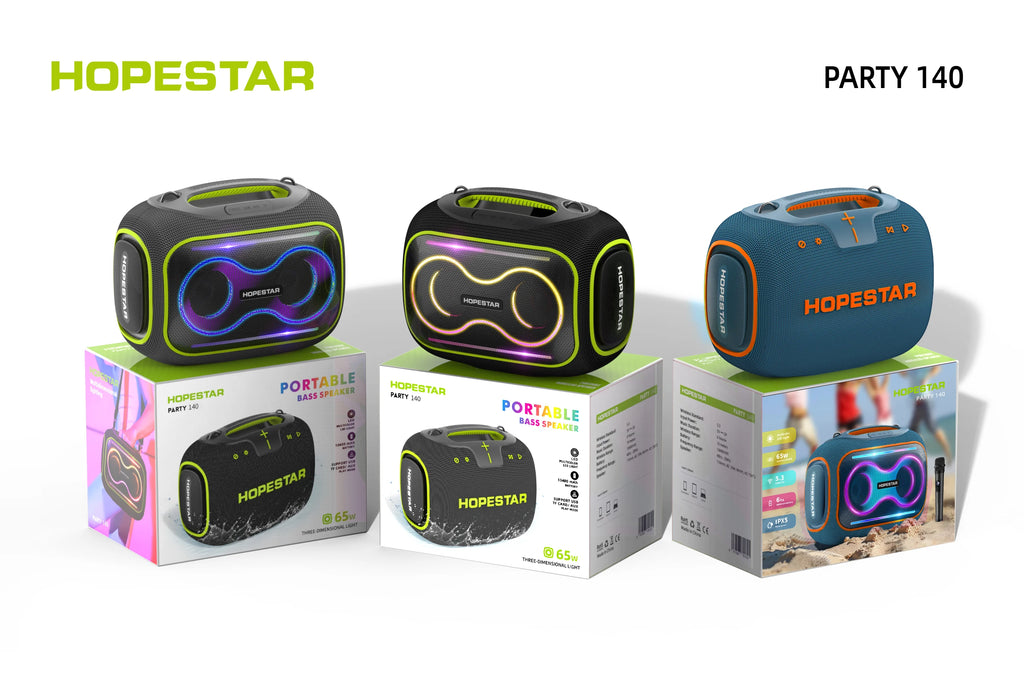 HOPESTAR Party140 Portable Wireless Speaker Stereo Audio System Waterproof Home System Subwoofer Caixa De Som Speaker With Mic