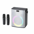 Portable Bluetooth speaker, Karaoke machine, 30W, Super LED RGB lighting effect, with 2 wireless microphones and 5 sound effects