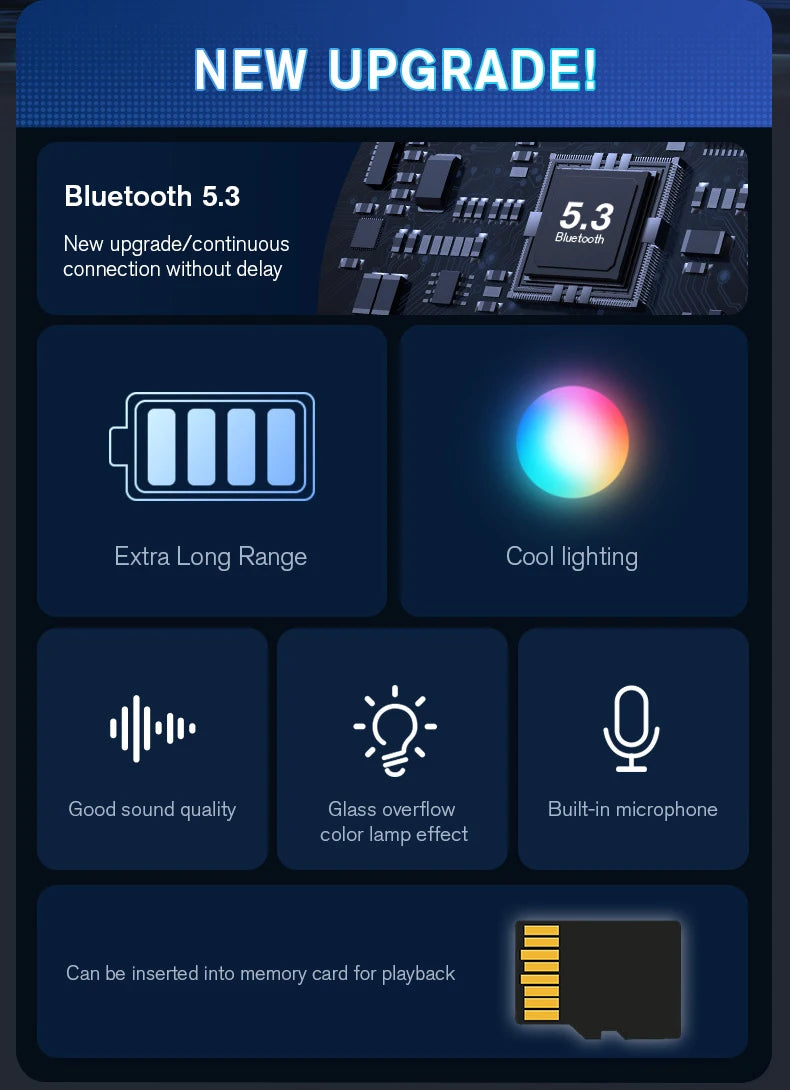 All-In-One Mini Wireless Charging Speaker with Bluetooth LED Lighting AUX Input FM Radio Clock Alarm ABS-Starry Sky Edition