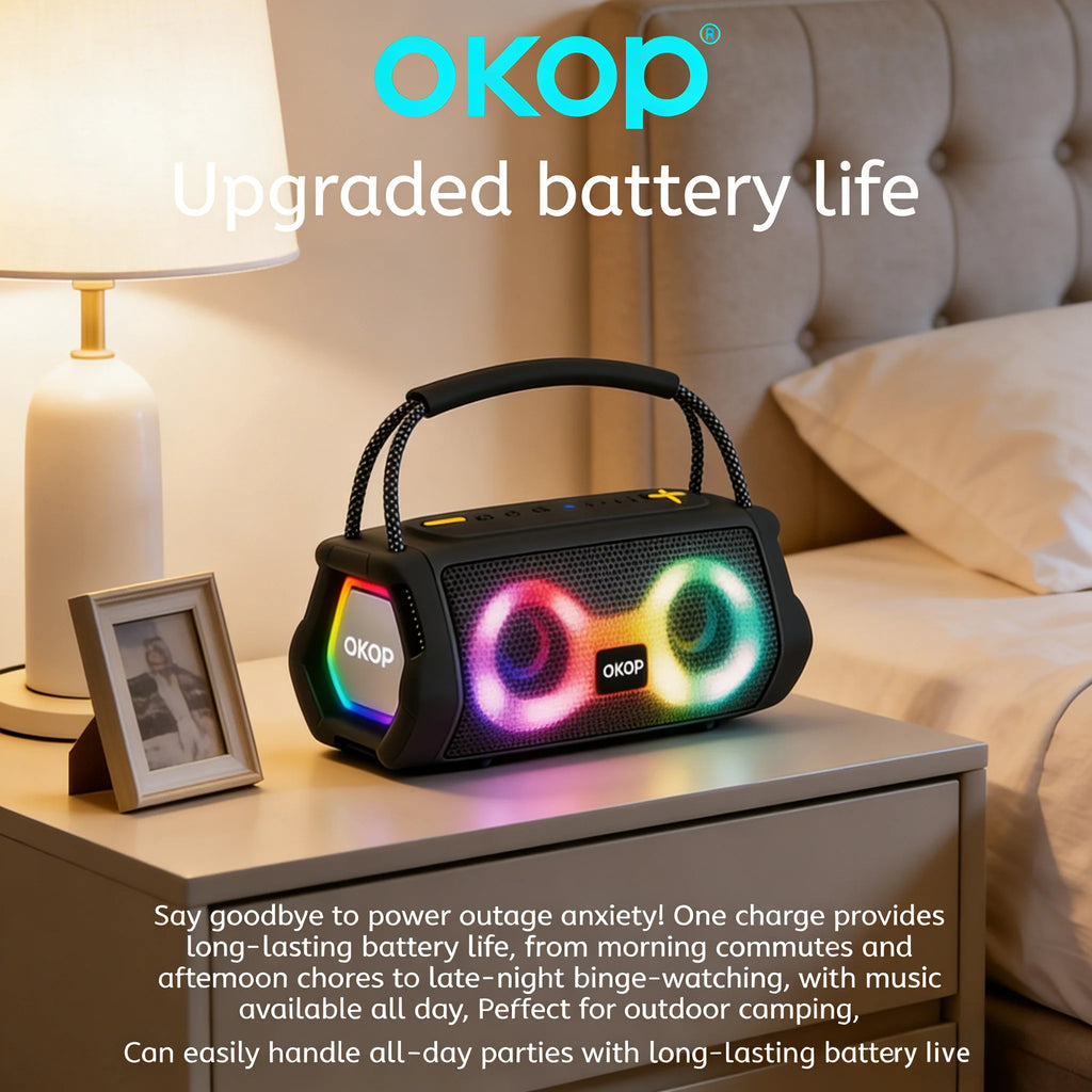 OKOP812 Wholesale Portable Handle High-Power RGB LED Subwoofer for Speaker with Ultra-Long Battery Life for Outdoor Use
