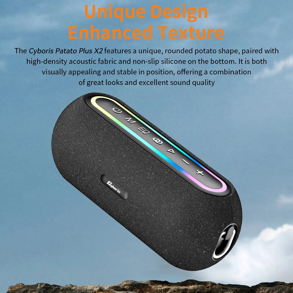 X2 Plus 60W Hifi Wireless Speaker, 1.1 Channel, 6000mAh, Waterproof, Portable for PC, Desk, Outdoor, TF Card Compatible