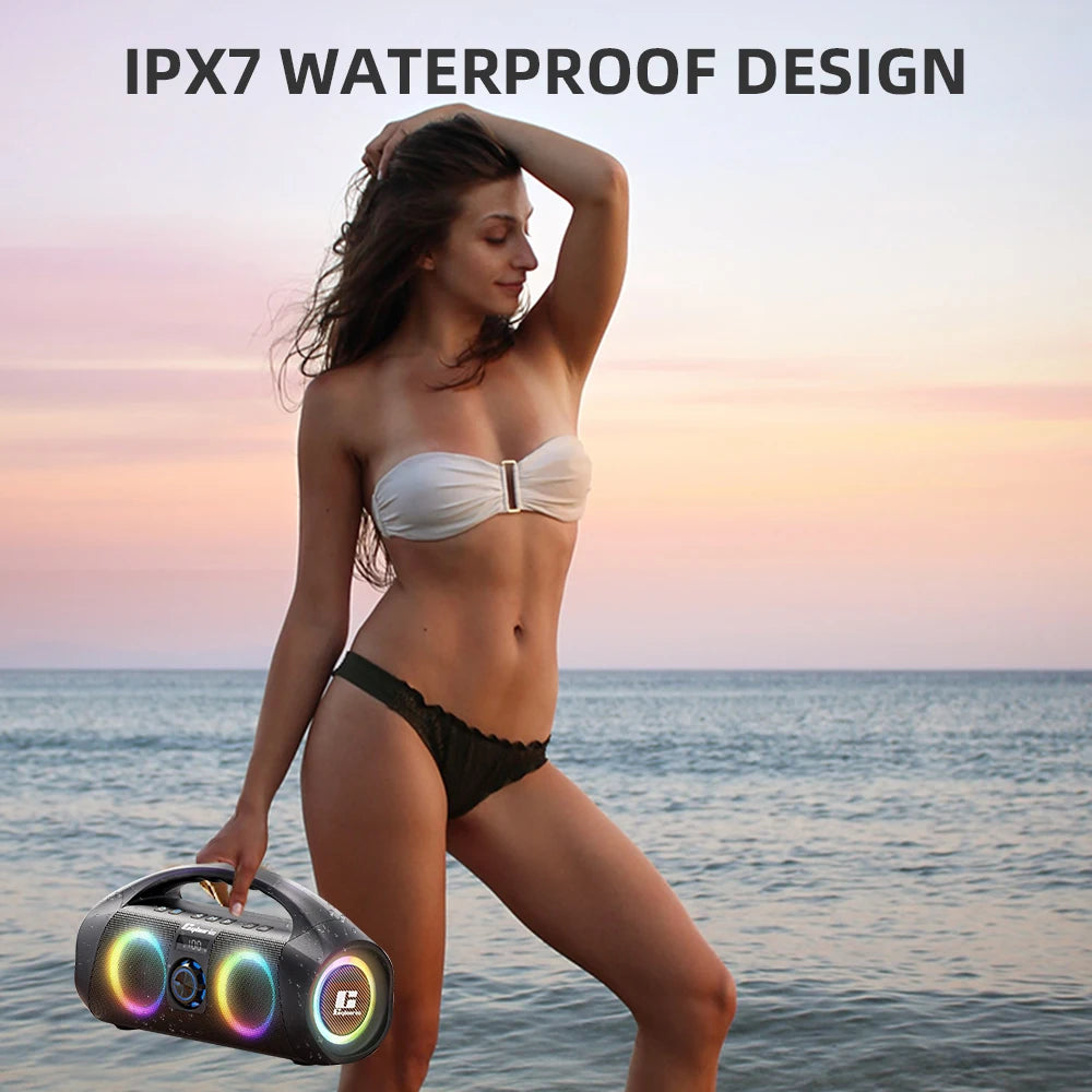 2024 NEW Cyboris F29K 120w Karaoke Portable Wireless Waterproof Speaker with Micrphones RGB Light for Home and Outdoor Deep Bass