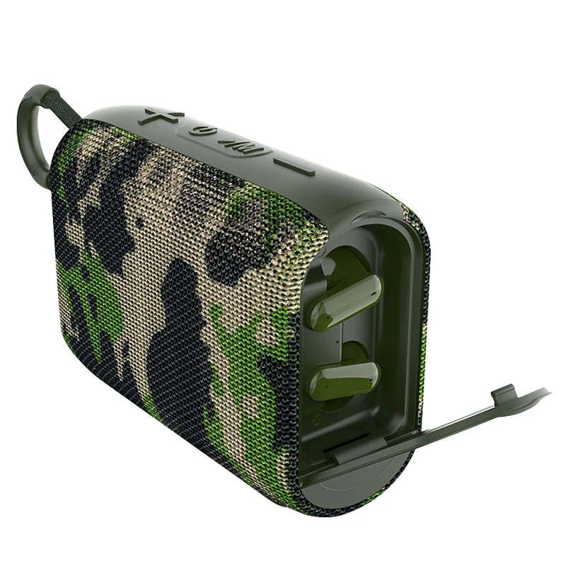 Epoch Tech  EBS-036  2-in-1 Portable Fabric Mesh 6w  Wireless Speaker Bluetooth 5.2  With TWS Earphones  TYPE C