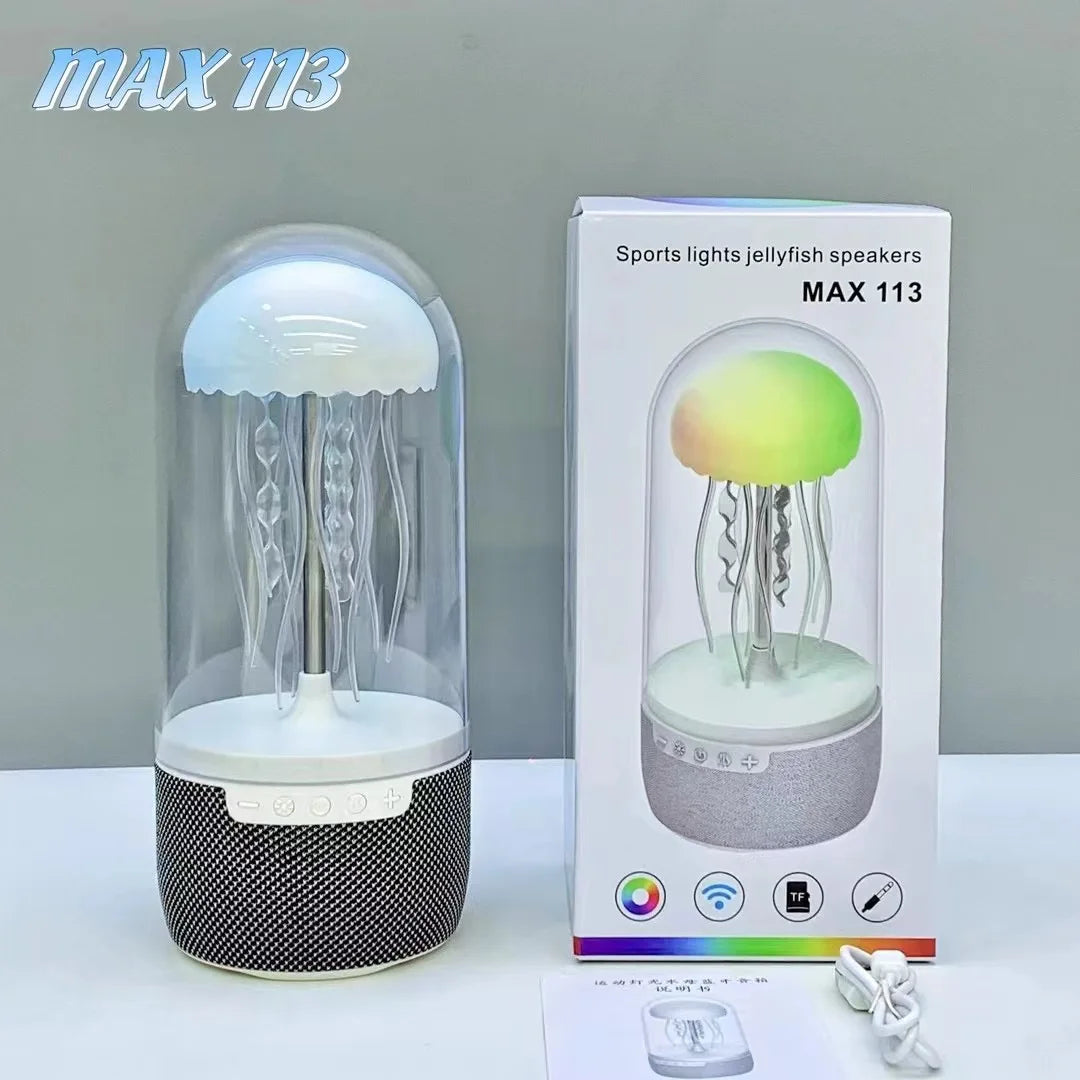 Jellyfish Mini Wireless Speaker with RGB LED Lighting MAX113 Sound-Activated for Bluetooth Rhythm Night Light USB Audio System
