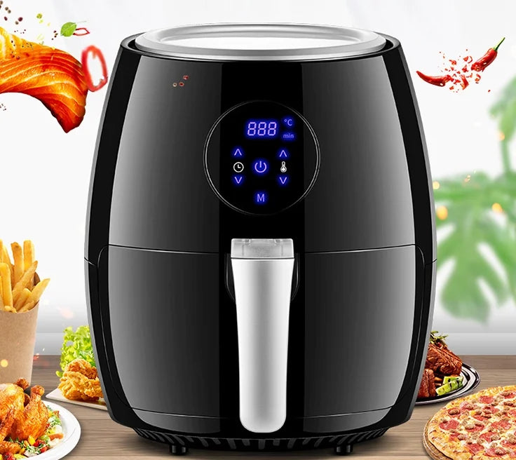 1500W 5.5L Stainless Steel Multifunctional Air Fryer Electric Kitchen Appliance with Thermostat Control Nonstick Without Oil