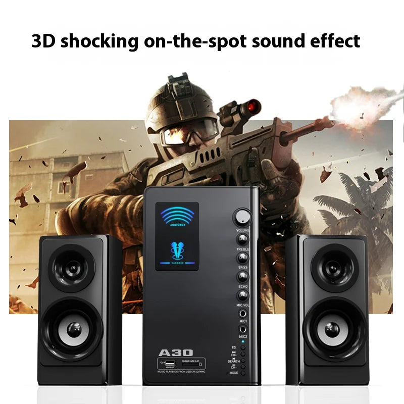 60W Active Multimedia Desktop Karaoke Subwoofer Home Theater System for Bluetooth for Living Room TV Sound Cinema for Home Use