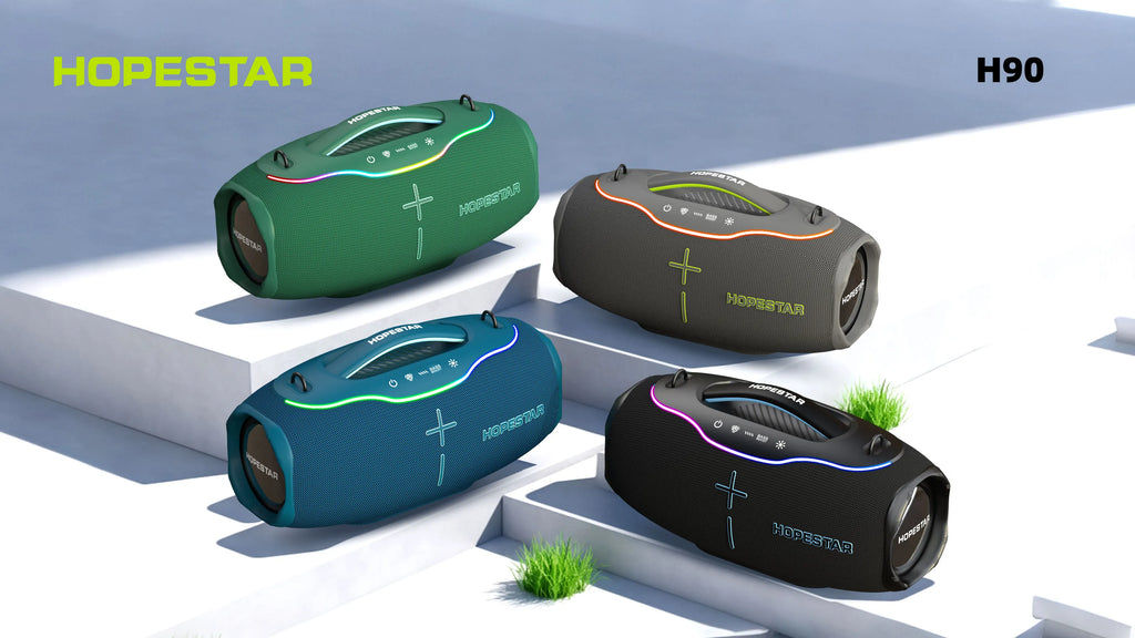 HOPESTAR H90 220W Portable Wireless Stereo Audio System Waterproof RGB for 5.3 Home Partybox Karaoke Subwoofer Speakers