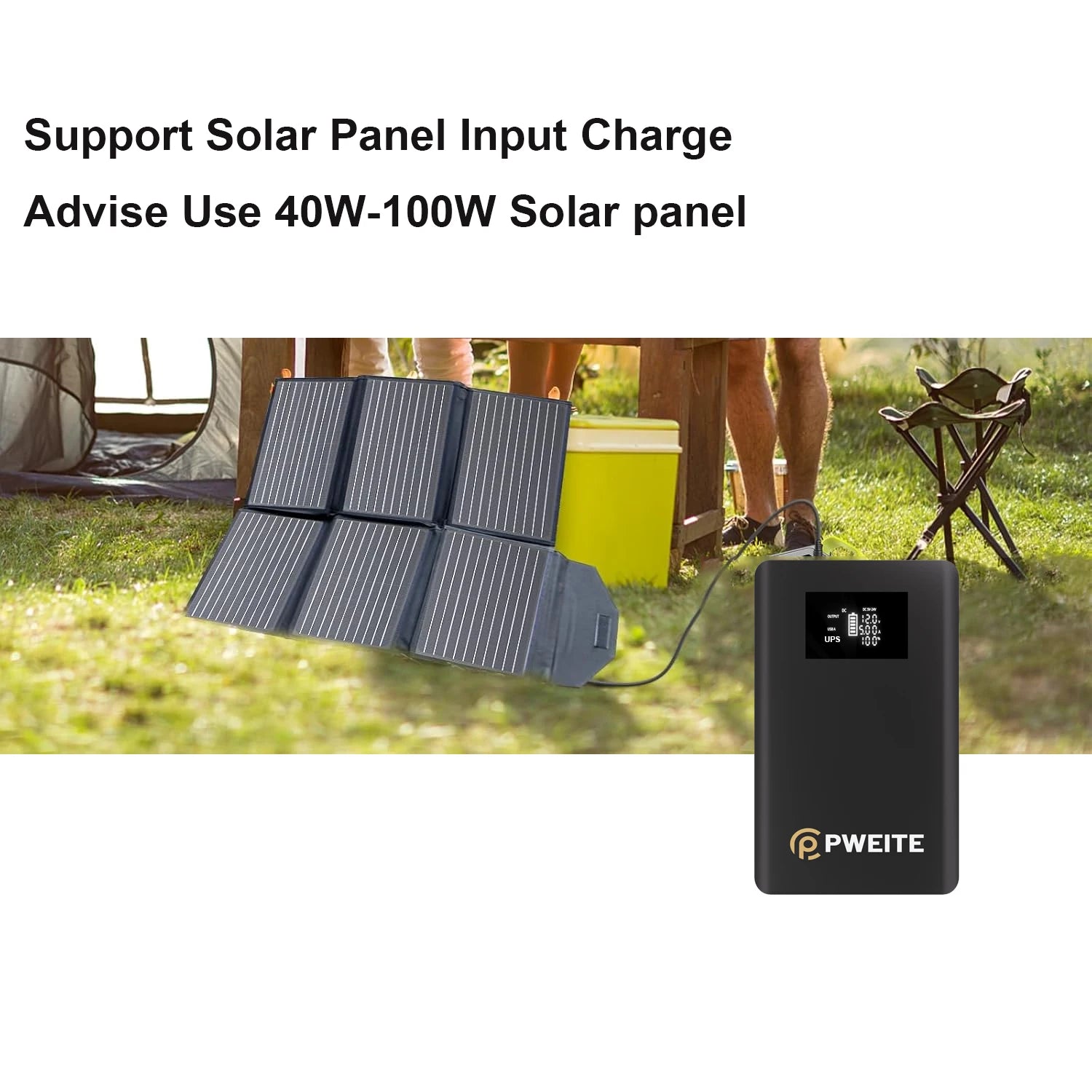 PWEITE DC UPS Power Bank 12V 3A PD 100W DC Output 15V 19V 20V 24V 12V 3.75A 4A 5A PowerBank for Wifi Router Laptop CPAP Dashcam