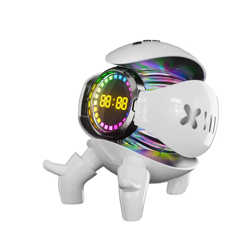 Multifunctional M10 Bluetooth Audio Fashion Mecha Monster Bluetooth Speaker with TWS Interconnect FM Radio TF Card Clock Display