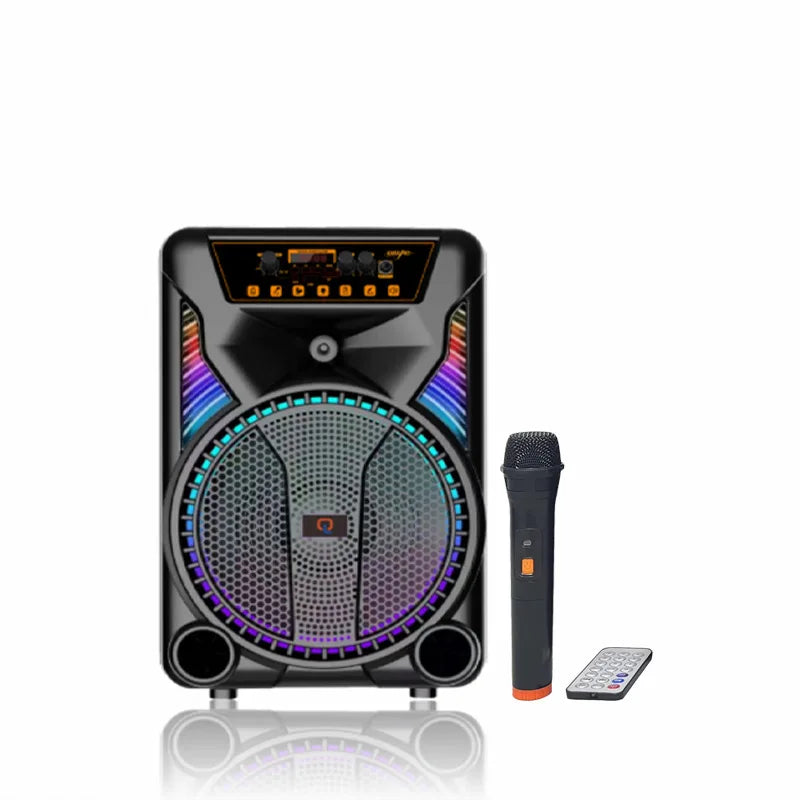 12-Inch Trolley for Bluetooth Speaker RGB High Subwoofer Portable Microphone Box Home Theatre Outdoor Audio Square
