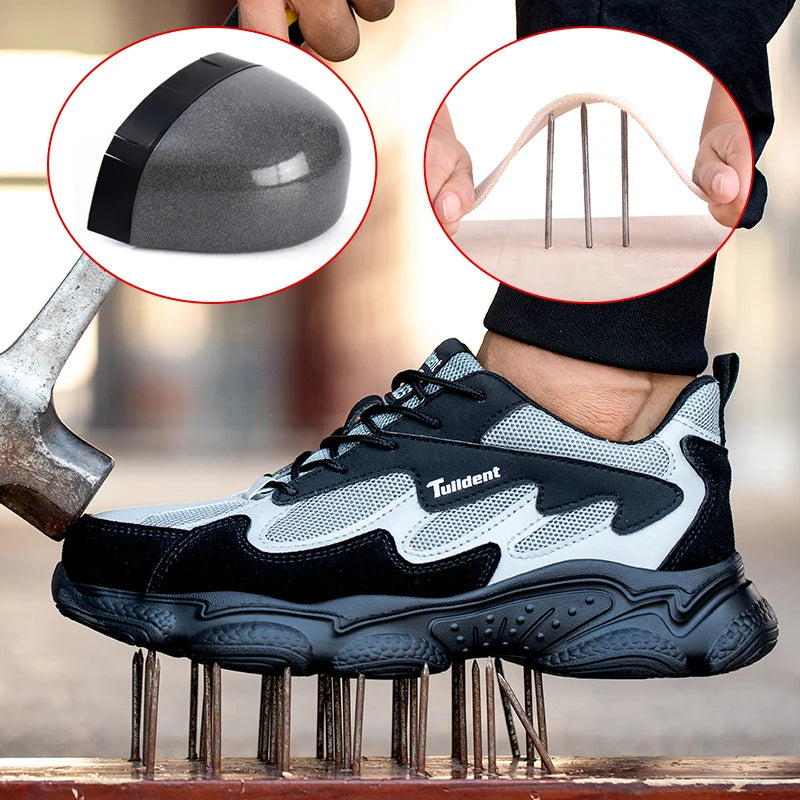 Safety Work Shoes Men Anti-Smashing Indestructible Steel Toe Cap Puncture-Proof shoes Lightweight Male Sofe Women Cosy Sneakers