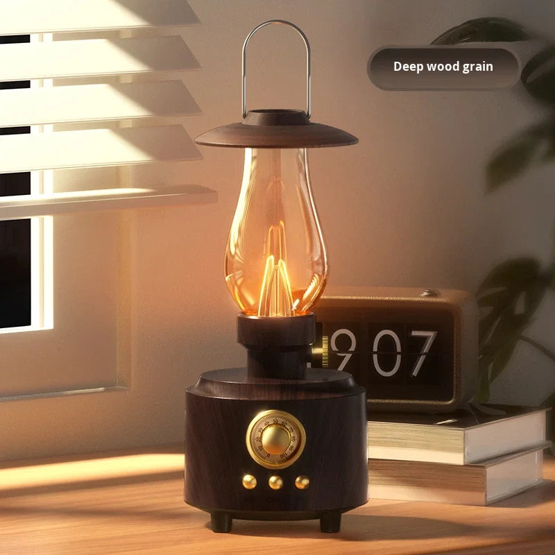 New Kerosene Lamp Retro Bluetooth 5.3 Speaker Outdoor Portable Flame Camping Atmosphere Light Table Small Night Light
