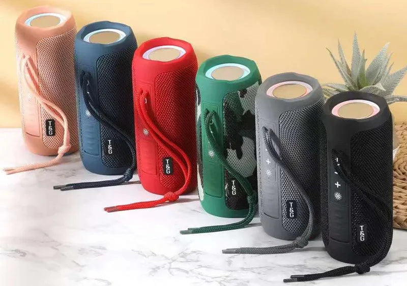 TG227 Portable Outdoor Waterproof Wireless Speaker Mini Bass Subwoofer Column Boombox RGB TF Card FM Radio Support Plastic