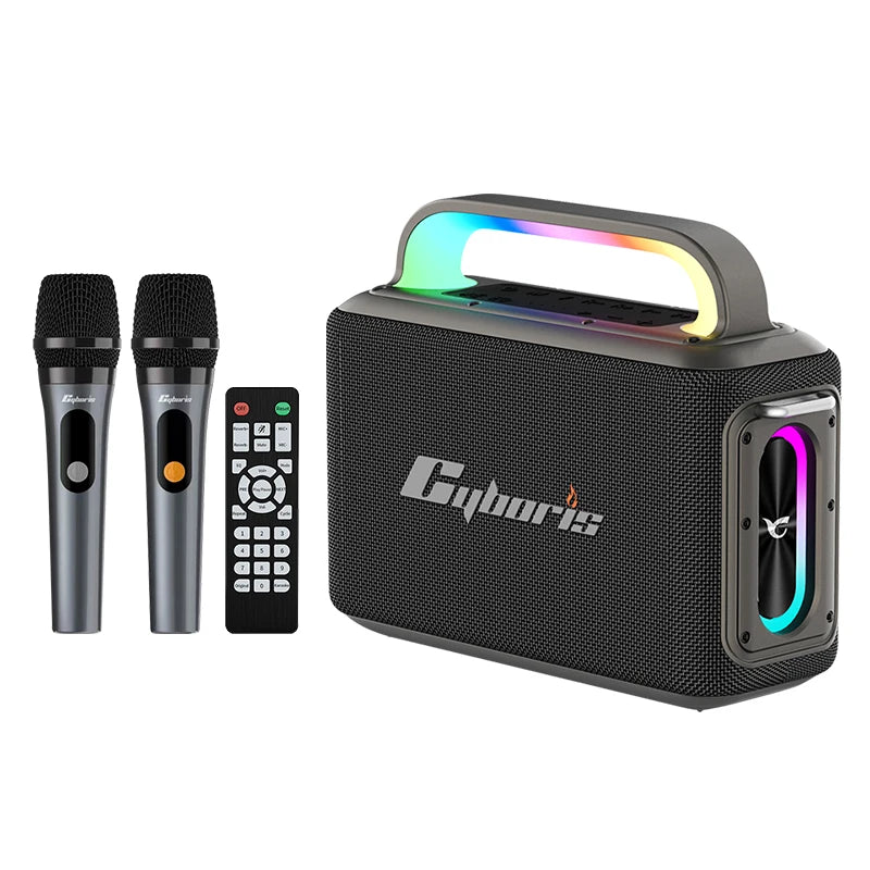 X13 Karaoke Machine with Two Microphones, 200W Portable Wireless Speaker with Microphone Karaoke PA System RGB LED TWS for Adult