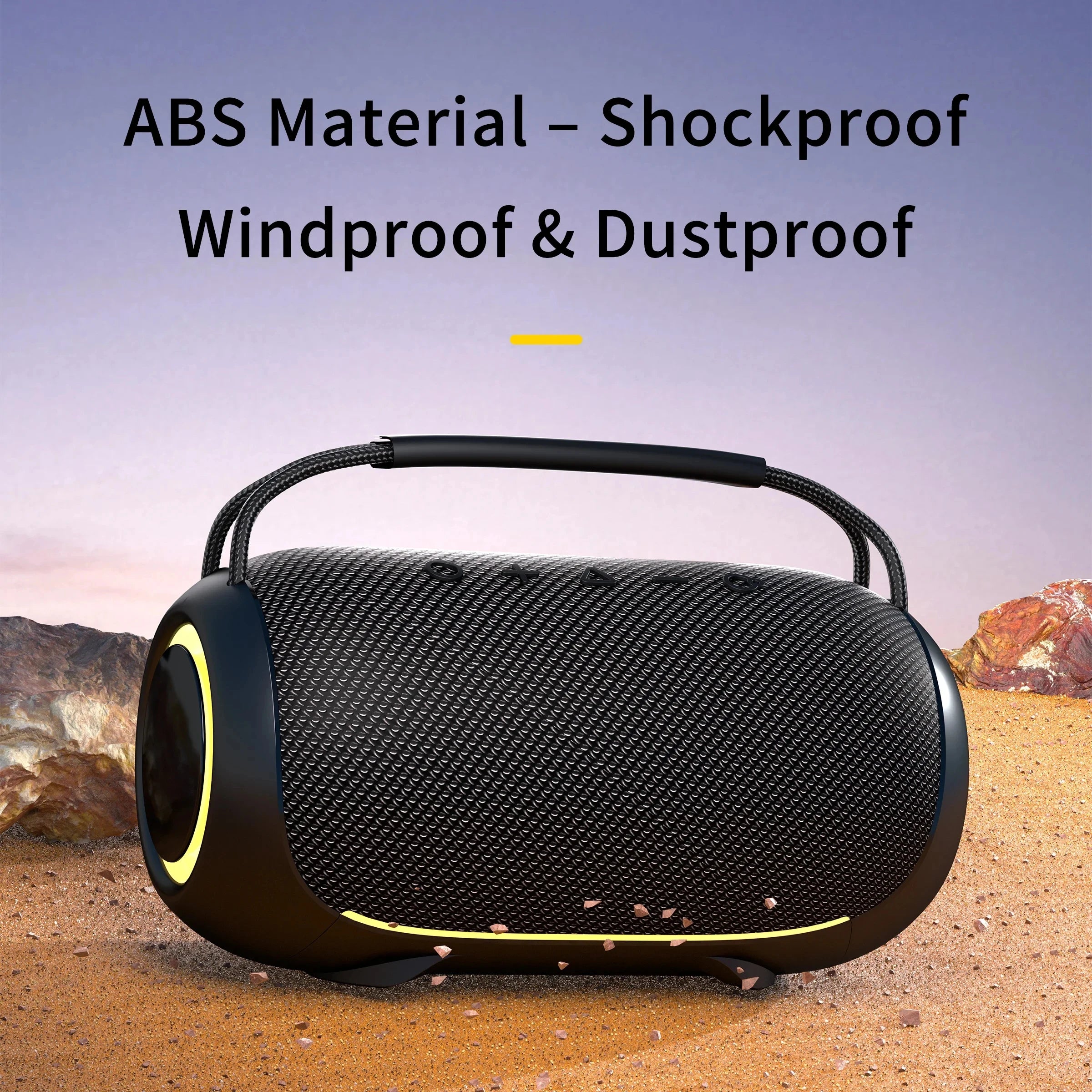 Portable Wireless for BT Speakers 40W Output with RGB LED Lighting Waterproof Outdoor Subwoofer for Home Use Version 5.3