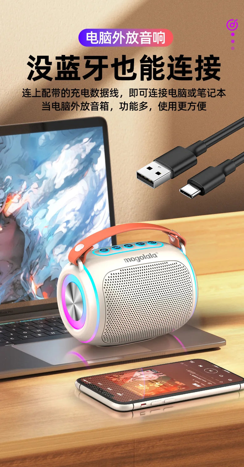 High Volume Long Battery Life Bluetooth Speaker Heavy Bass for Home Outdoor Use Easy Carry Wireless Speaker 10m Range