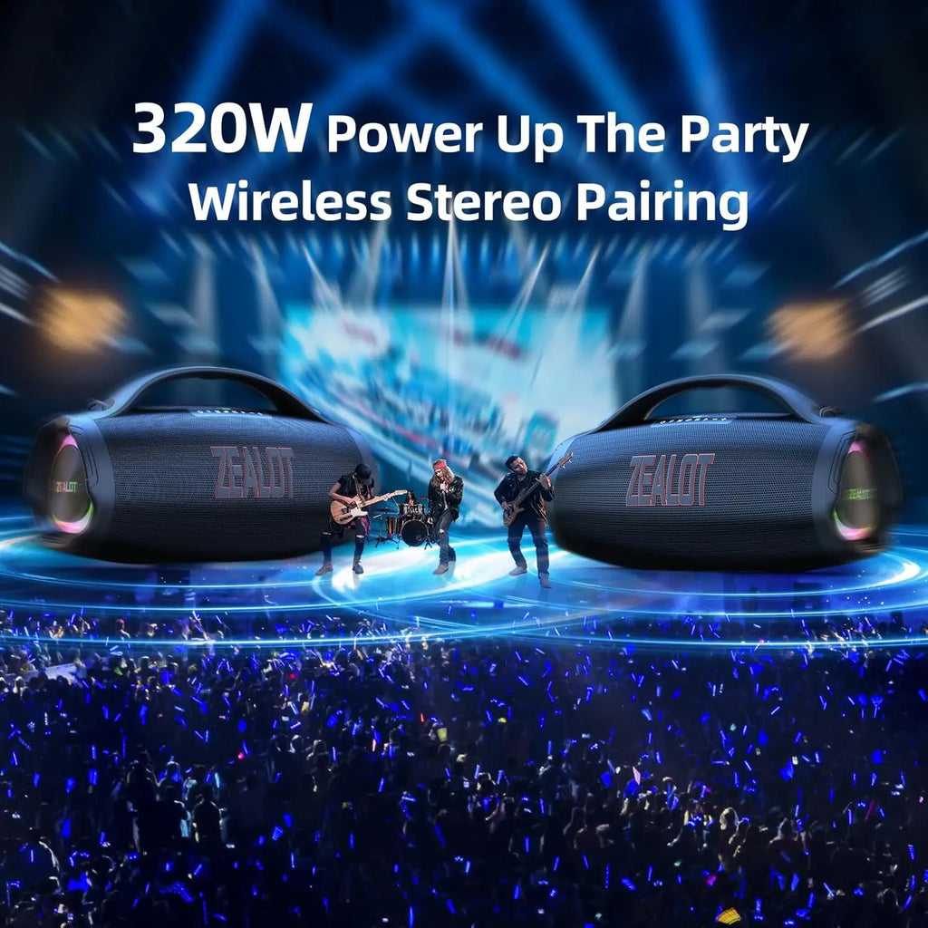 ZEALOT 2025 Portable for Bluetooth Speaker IPX6 Waterproof 36000mAh Powerbank EQ USB/TF/AUX Great Bass for Home Outdoor