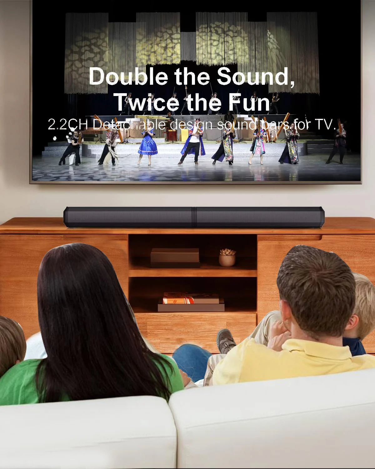 Soundbar for TV 2.2 Channel, 100W Powerful Bass, App Customization, Voice Enhancement, Bluetooth 5.3 Wireless