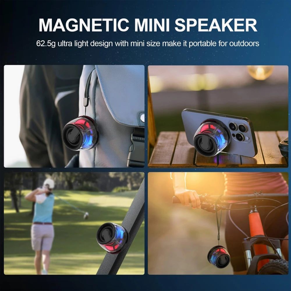Magnetic Portable Speaker BW200 Mini Sound Box BT5.3 RGB Lighting Phone Holder True Wireless Speakers