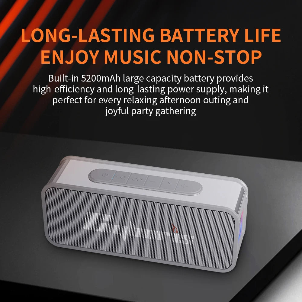 60W Cyboris S15 Outdoor Speaker, IPX6 Waterproof, Wireless BT, Deep Bass, RGB Lighting, TWS Function