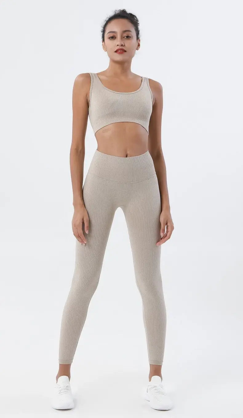 2 Piece Set Women Workout Clothes Yoga Set Seamless Women Gym Clothing Athletic Sports Suit Women Sports Bra and Leggings Set