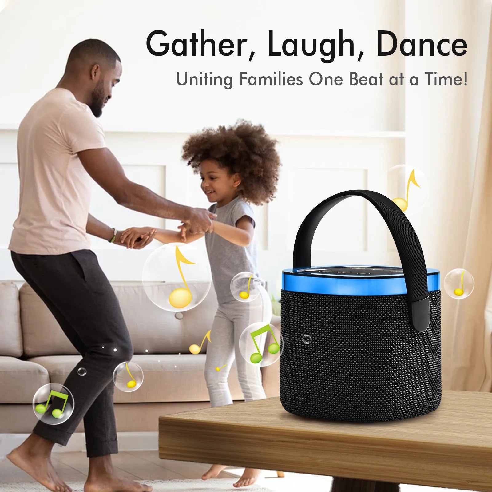 LENRUE US Instock Portable Bluetooth Speaker with RGB Lights, IPX5 Waterproof, 15-Hour Playtime, Wireless Design for Outdoor