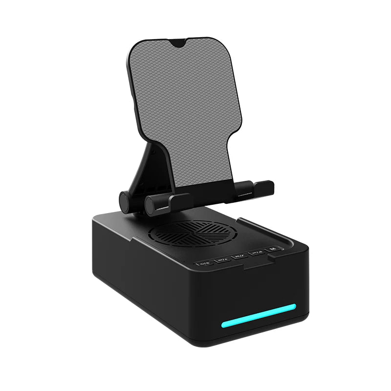 T203 Foldable Phone Stand with Speaker, Wireless Speaker with Cell Phone Stand and Anti-Slip Base for Phones, Tablets