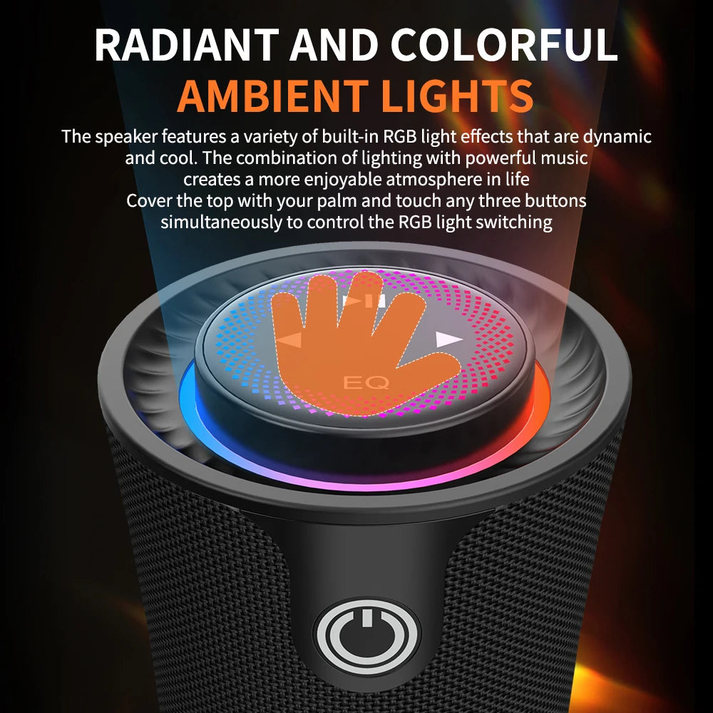 T16 Blue-tooth Speakers 80W Enhanced Bass Portable Outdoor Wireless Speaker 30Hrs IP7 Waterproof Shower Speaker Bluetooth 5.3