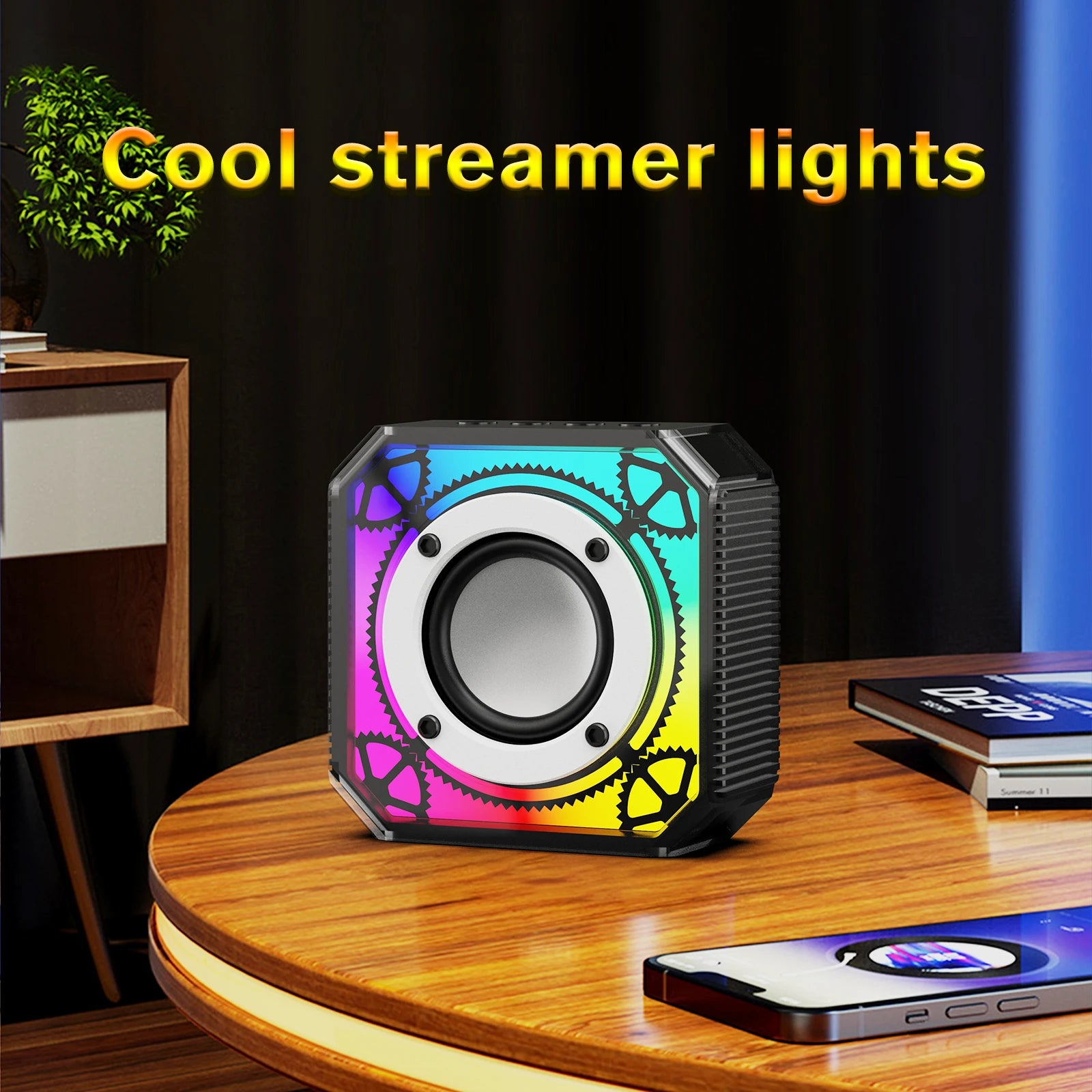 Mini Retro White Noise Blue-tooth Speaker Portable Vintage Sleep Aid Bluetooth Speaker Subwoofer With RGB Light Support TF Card